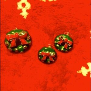 Christmas Pendant / Brooch / Earrings set